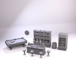 Scene_1.png STL file Modern city bar・3D print object to download
