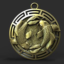 Fishes-pendant-.1.jpg STL file Fishes pendant・3D printer design to download
