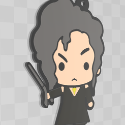Bellatrix2.png 3D-Datei Bellatrix Lestrange Harry Potter Schlüsselanhänger・3D-druckbare Vorlage zum herunterladen