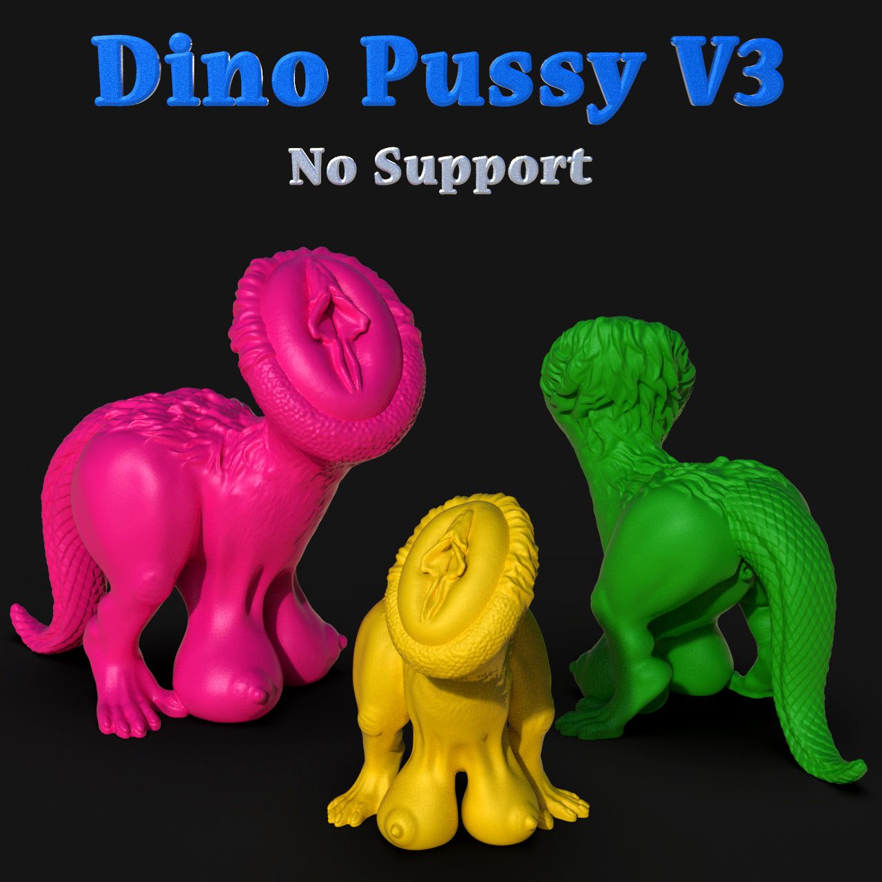Dino_Pussy.55.jpg Fichier STL Dino Pussy・Modèle à télécharger et à imprimer en 3D, iradj3d