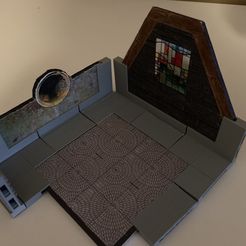 OpenLOCK-example-with-stained-glass2.png Free STL file OpenLOCK Floor and Wall tiles for use with Foam Board・Object to download and to 3D print