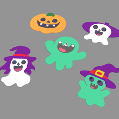 Halloween_Candies_Pack_02_Render_01.png Fichier STL Biscuits d'Halloween // Pack 02・Modèle à imprimer en 3D à télécharger