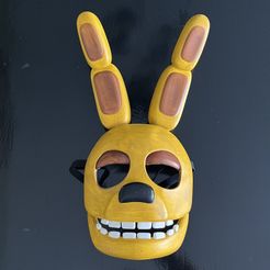 Spring-Bonnie-mask-3d-printed.jpg STL-Datei Spring Bonnie Maske (FNAF / Five Nights At Freddy's)・3D-druckbares Modell zum Herunterladen