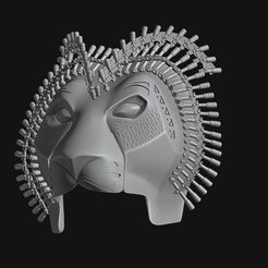 5.jpg Fichier STL Masque de Simba・Design imprimable en 3D à télécharger, kabalera