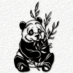 project_20230604_1145452-01.png STL file panda wall art panda bear wall decor 2d art・3D printer model to download