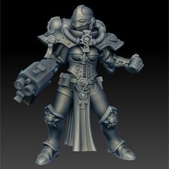 ZBrush_3.jpg Бесплатный STL файл боевая монахиня с гранатой и штурмовым пистолетом・Дизайн для загрузки и 3D-печати