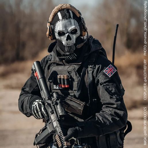 👻 GHOST MASK MW2 SIMON RILEY - CALL OF DUTY - MODERN WARFARE - 3 ...