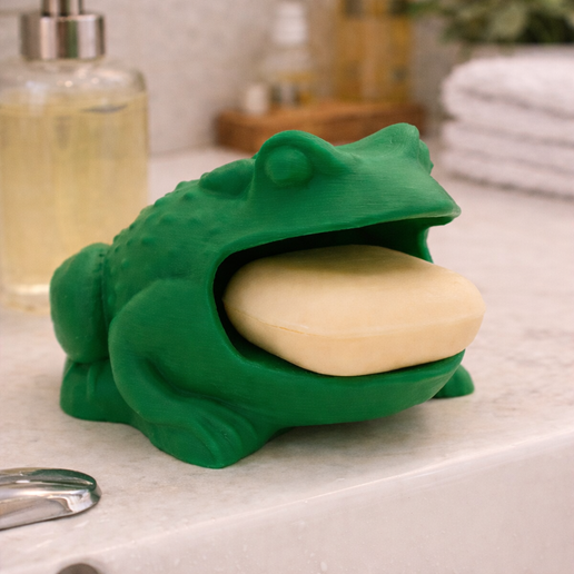 Frog Soap Holder – Cute Bathroom Decor – 3D Printable Soap Dish