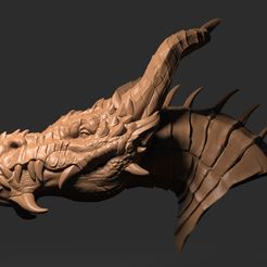 D.jpg Archivo STL gratis Cabeza de dragón 02・Diseño por impresión en 3D para descargar