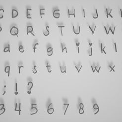 Καταγραφή.jpg Archivo STL Letras, números y símbolos manuscritos desordenados・Plan para descargar y imprimir en 3D