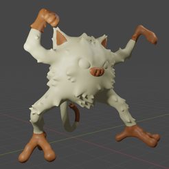 Mankey1.png Archivo STL Mankey・Modelo imprimible en 3D para descargar