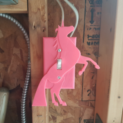 Capture d’écran 2017-09-29 à 17.00.54.png Free STL file Unicorn light switch cover plate・3D printing model to download