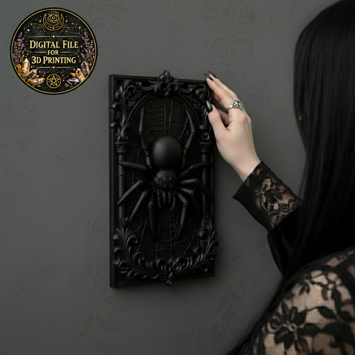Gothic Spider Wall Plaque  – Dark Baroque Arachnid