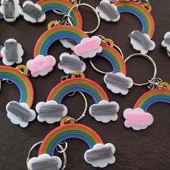 arcoiris2.jpg Файл STL 7-цветный радужный брелок для ключей с облаком・Модель 3D-принтера для скачивания