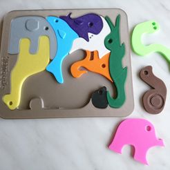 DSC_1347.JPG STL file Animals puzzle・3D printer model to download