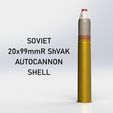 Russian_20mmShVAK_0.jpg WW2 Soviet 20mm ShVAK Autocannon Shell
