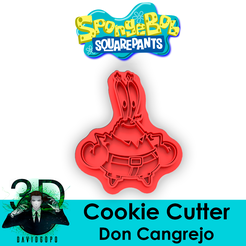 Marketing_DonCangrejoPacifico.png STL file DON CANGREJO COOKIE CUTTER / SPONGEBOB SQUAREPANTS・3D printer design to download