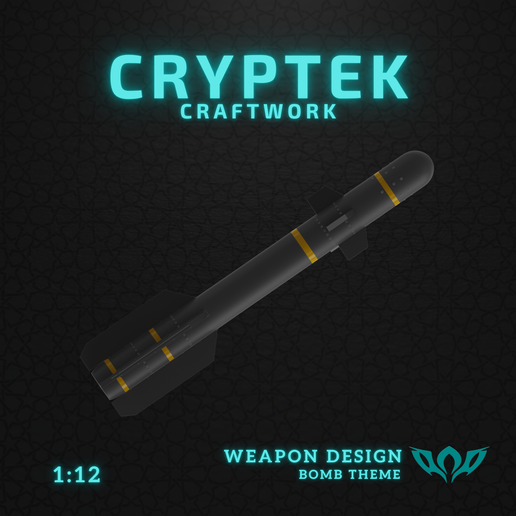 1:12 Miniature10. Brimstone Missile - MBDA - Toy Replica of Pinpoint Power in Miniature: Brimstone Missile Bomb 3D Print File - Royal Air Force - 3D model