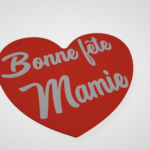 Boîte Cœur Fête des Mamies STL & 3MF - 3D printable gift box - Happy Granny's Day - Customizable romantic box