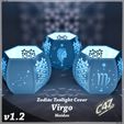 Zodiac Tealight Cover aig eu Maiden Virgo (Maiden) Zodiac Tealight Cover