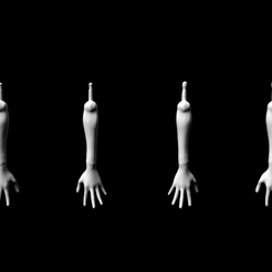 forearms.png Free STL file Replacement forearms + hands for Monster High female dolls・3D printable design to download