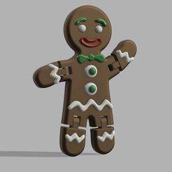 Gingerbread-man.jpg STL-Datei Lebkuchenmann mit Gelenk・Modell für 3D-Drucker zum Herunterladen, 3Dcreate