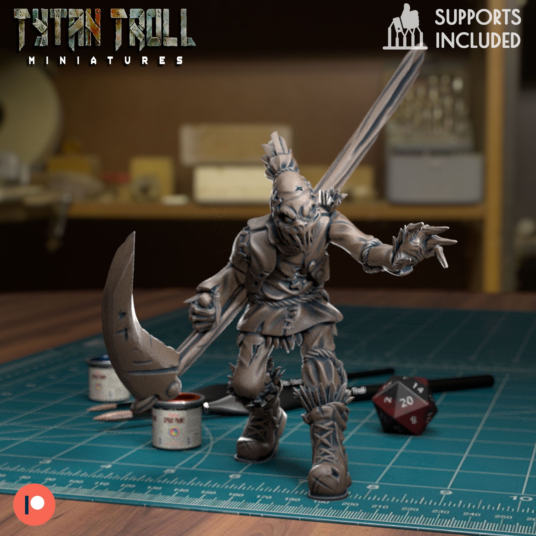 Scarecrow-Scythe.jpg STL file Scarecrow pack - [Pre-Supported]・3D printer model to download, TytanTroll_Miniatures