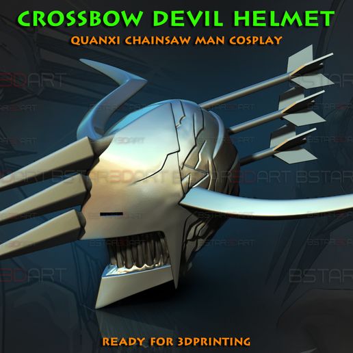 Casco Crossbow Devil Quanxi - Chainsaw Man Cosplay imprimible en 3D・Cults