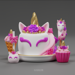 Set-Paint_001.png STL file Candy bar in unicorn style・3D printable model to download, XVicky3D