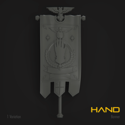H01.png STL-Datei Hand Marine Standard Banner herunterladen • 3D-druckbares Modell, hpbotha