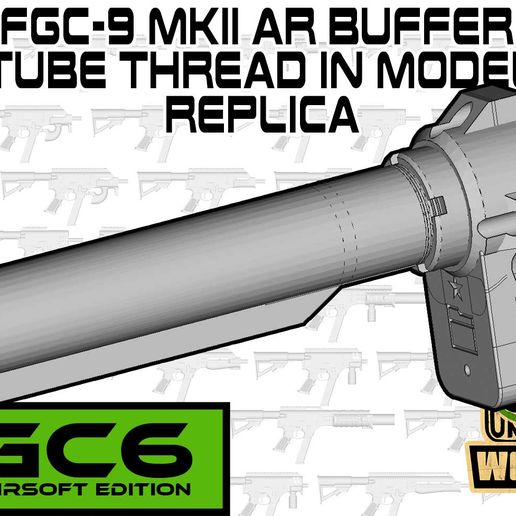 FGC6-AR-take2-buttstock-set.jpg Free STL file FGC-6: FGC-9 MKII AR buffer tube thread in model replica・Template to download and 3D print, UntangleART