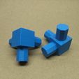 30c7f3db-06a7-4400-90ce-555f04a63a30.jpg 3 & 4 Way Flat  Cube Elbow fittings / segments connectors Ø20mm PVC Pipe