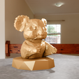 koala-bust-low-poly-1.png Koala bust low poly statue stl 3d print file