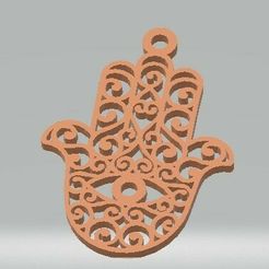 main-de-fatima-porte-clé.jpg STL file Hand of Fatima keyring jewel・3D printable model to download
