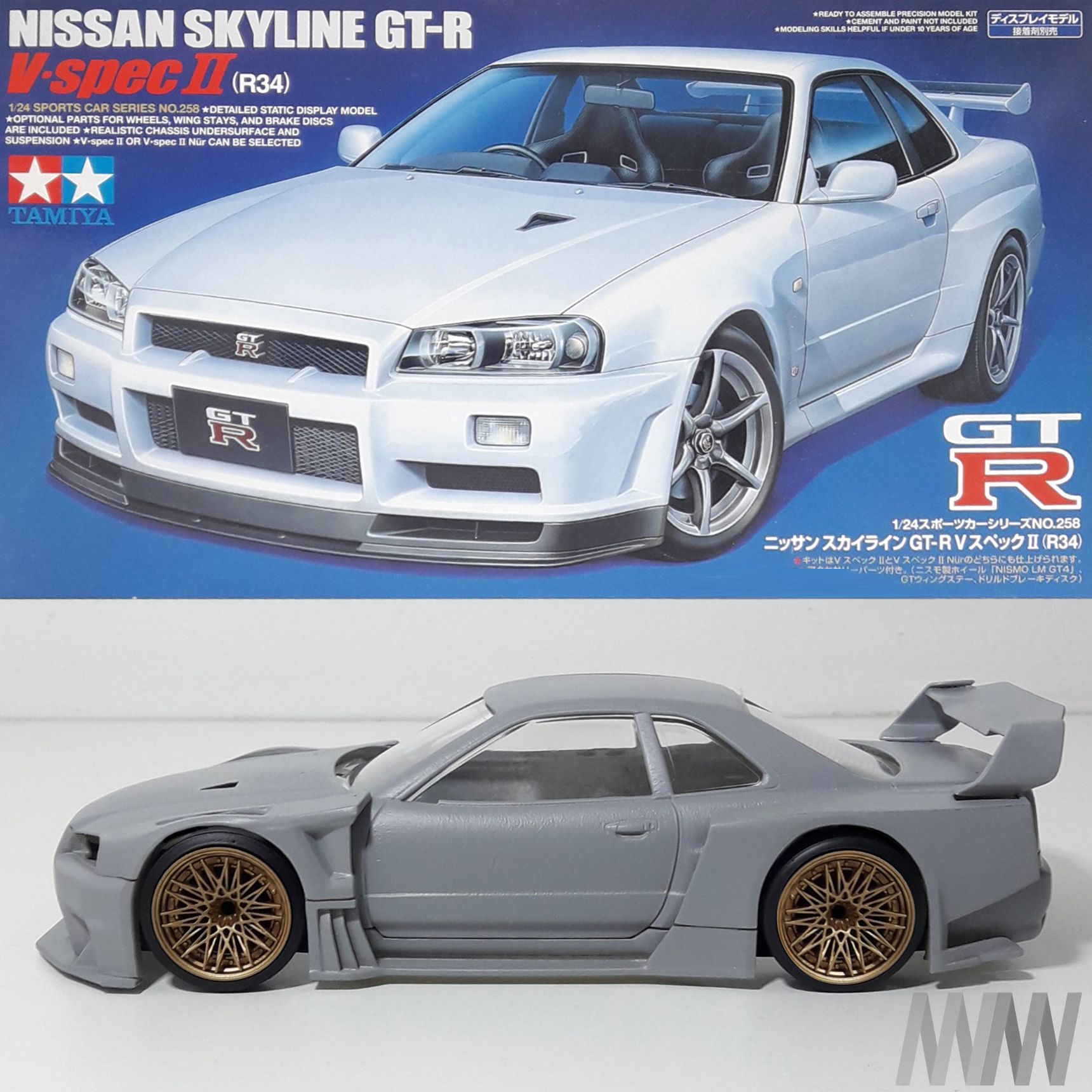 Download File Widebody Kit For Skyline R34 Tamiya 1 24 Modelkit Template To 3d Print Cults