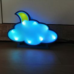 IMG_20230317_161209.jpg Fichier STL Lampe LED Nuage avec Lune・Modèle pour imprimante 3D à télécharger
