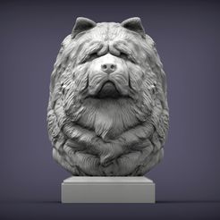 chow-chow1.jpg Archivo STL Modelo impreso en 3D del busto de Chow Chow・Objeto imprimible en 3D para descargar