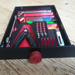 20221114_101938.jpg STL file Creality CR-10 Smart and Smart Pro Tool Drawer Inlay Insert Organizer CR10 with knob handle・3D printing template to download