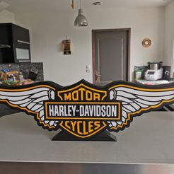 IMG_20230723_172750.jpg STL file Luminous harley davidson logo holder・3D print model to download