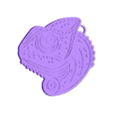 chameleon keychain no ams.stl Niedlicher Chamäleon-Magnet und -Schlüsselanhänger