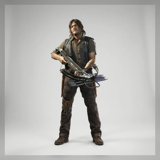 Daryl Dixon with Crossbow – The Walking Dead High-Detail 3D Printable Statue 3D model