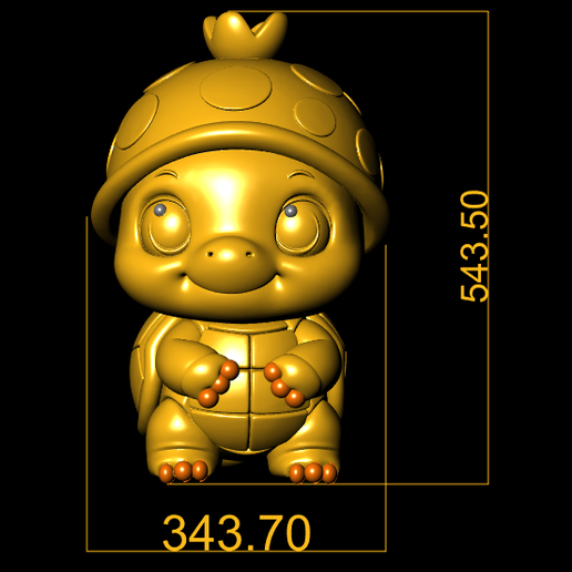 🐢 Stylized Turtle Character Figurine・ 3D File for 3D printing・Cults