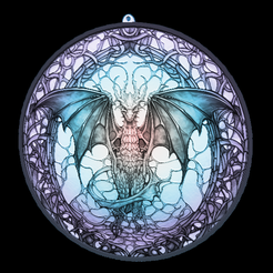 50a.png Stained Glass Dragon Window Lithopane - 50
