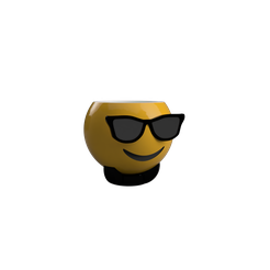 Planter_Sunglasses_Emoji.png Free STL file Pot Sunglasses Emoji・Model to download and 3D print