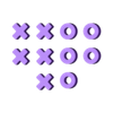 Tic Tac Toe Pices.stl Tic-tac-toe Xs and Os noughts and crosses
