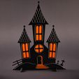 2023_10_27_Halloween_Ghost_Houses_0021.jpeg 4x Scary Halloween Flat House Backlit Decoration SET