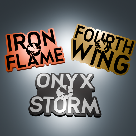 PACK LOGOS THE EMPYREAN - IRON FLAME, FOURTH WING, ONYX STORM