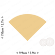 1-4_of_pie~2.75in-cm-inch-cookie.png Slice (1∕4) of Pie Cookie Cutter 2.75in / 7cm