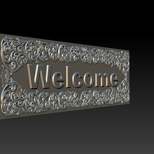 🪵 WELCOME ORNAMENTAL CNC SIGN 3D RELIEF MODEL・ 3D File for 3D printing ...