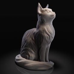 1.png Cat sitting (model for 3D printing)